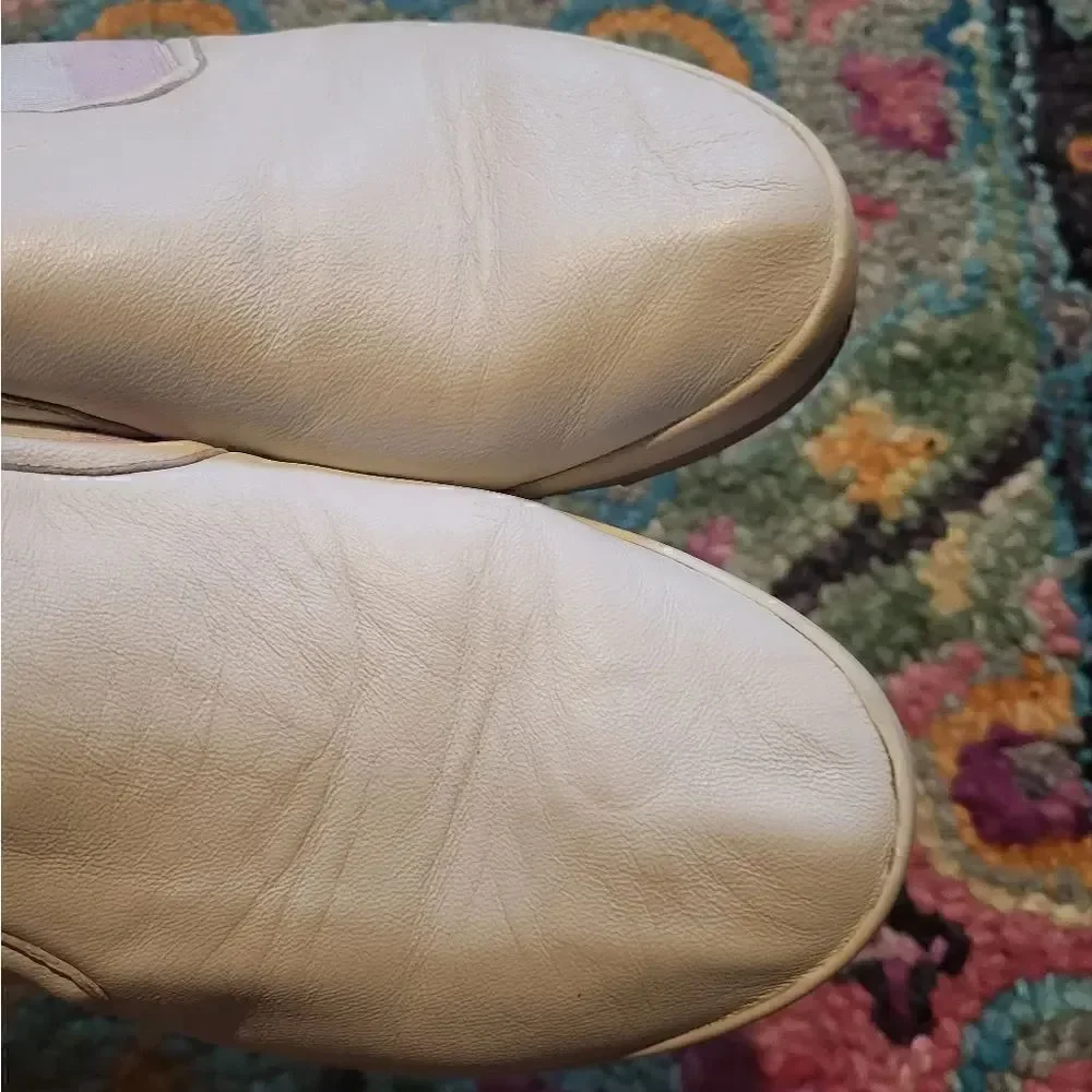Kate Spade Sandy Leather Slip On Sneakers White Purple 7.5